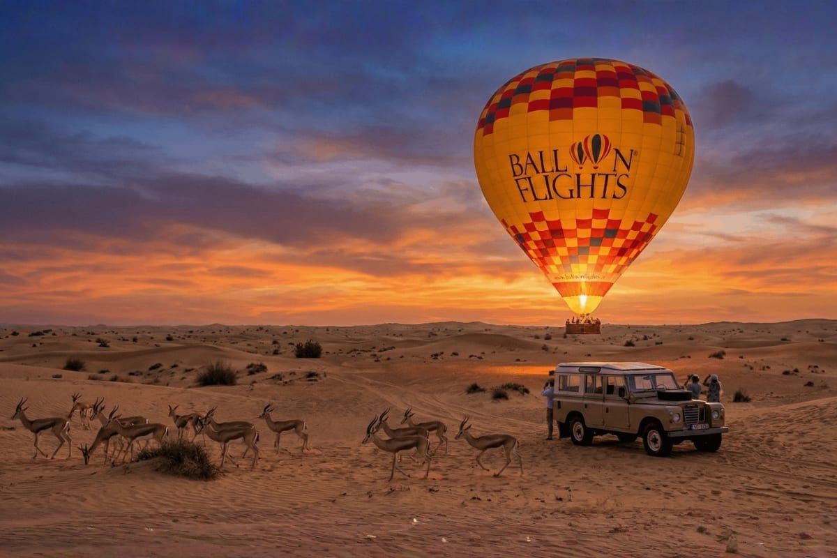 Hot Air Balloon with Vintage Car Ride